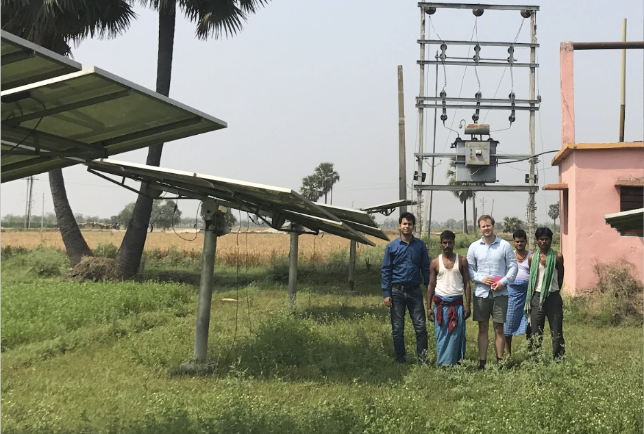 Yvo with local team at a solar microgrid installation in rural India